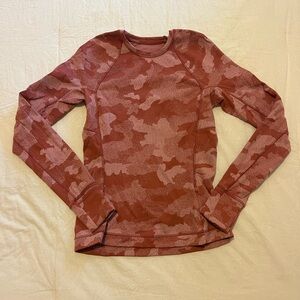 Lululemon Pink Camouflage Long Sleeve Shirt